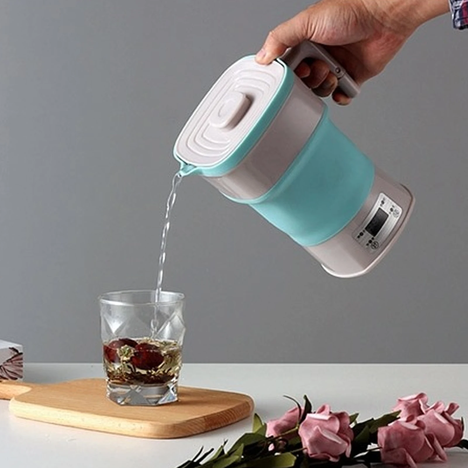 Foldable Electric Kettle ‑ Foldable Electric Kettle 800W Silicone Portable Collapsible Thermostatic Control Hot Water Kettle