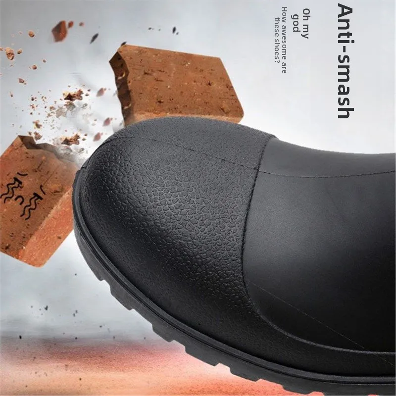 

Steel Toe Se oes Waterproof Anti Slip Wear Resistant Men's Work Boots High Tubc Reflective Labor Protection Rubber Boots