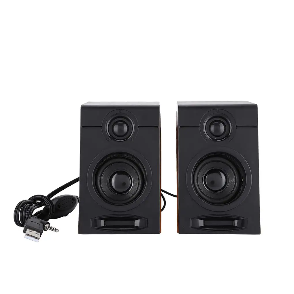 

2 Pieces Subwoofer Speaker USB Wired Music Player Tool Multimedia Speakers Stereo System Sound Box Studio Hotel