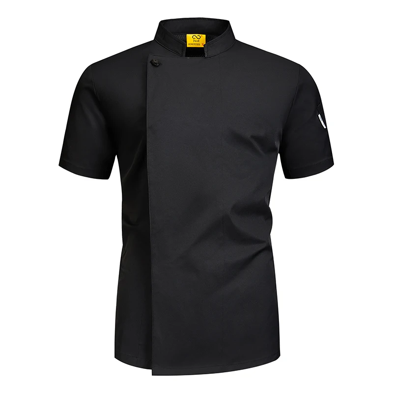 

Men Chef's Shirt for Kitchen Restaurant Hotel Catering Baking Chef Uniform Soft Stretch Cotton Workwear Wrinkle Pro Cook Jacket