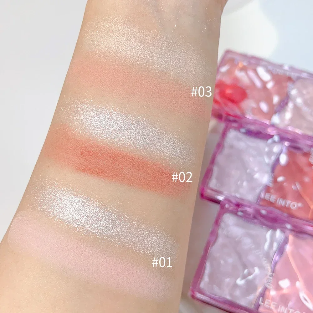 1PC Matte Highlighter Blush Palette Pearly Blusher Eyeshadow Face Cosmetics Makeup Palette Female Multifunctional Shiny Cosmetic