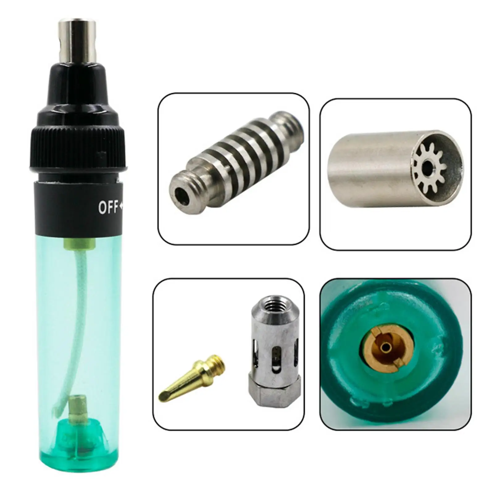 

3 in Wireless Butane Torch Kit Portable Easy to Refill w/ Plastic Handle