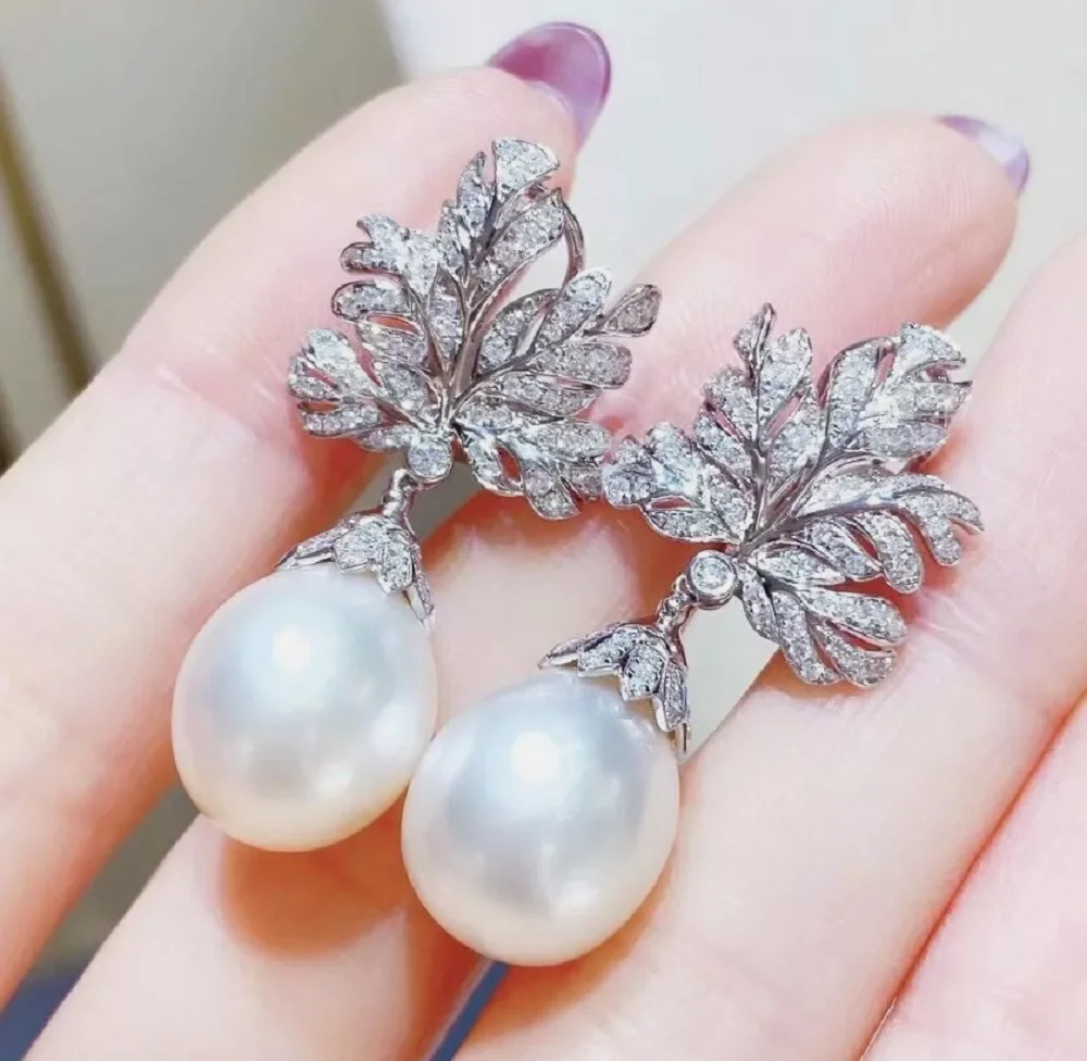 Classic 10-12mm South Sea Pendant White Pearl Pendant Earrings 925 Silver  9-10mm  11-12mm 12-13mm