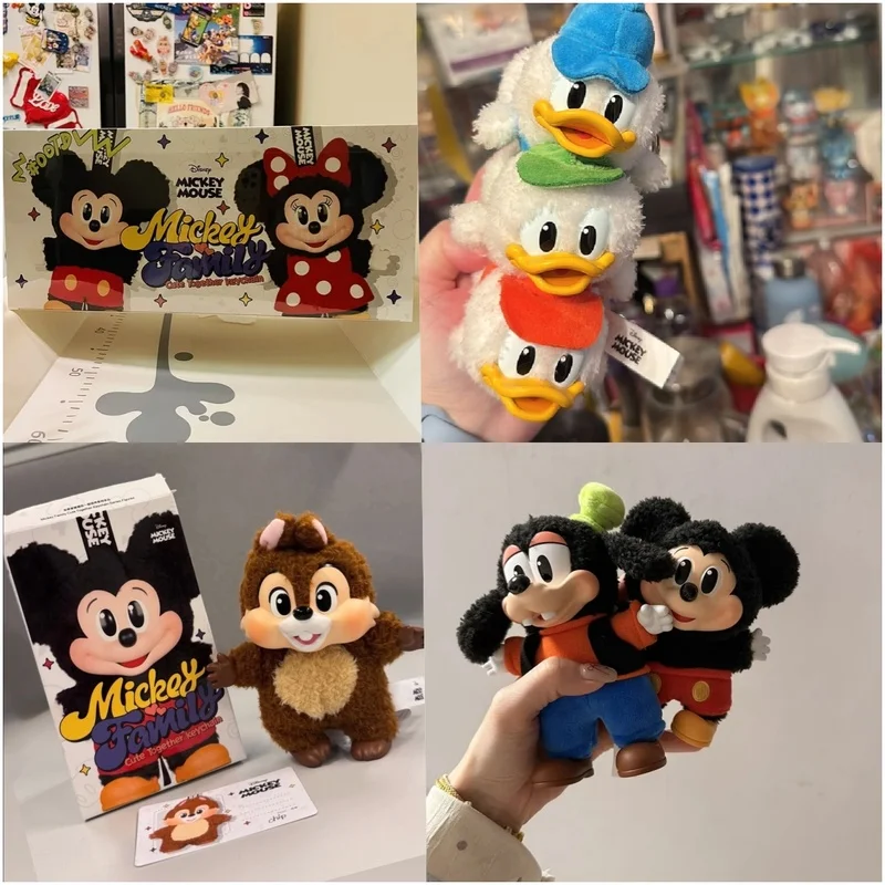 

NEW POPMART Mickey Family Cute Together Keychain Series Blind Box Toys Doll Cute Anime Action Figure Ornaments Figurines Dolls