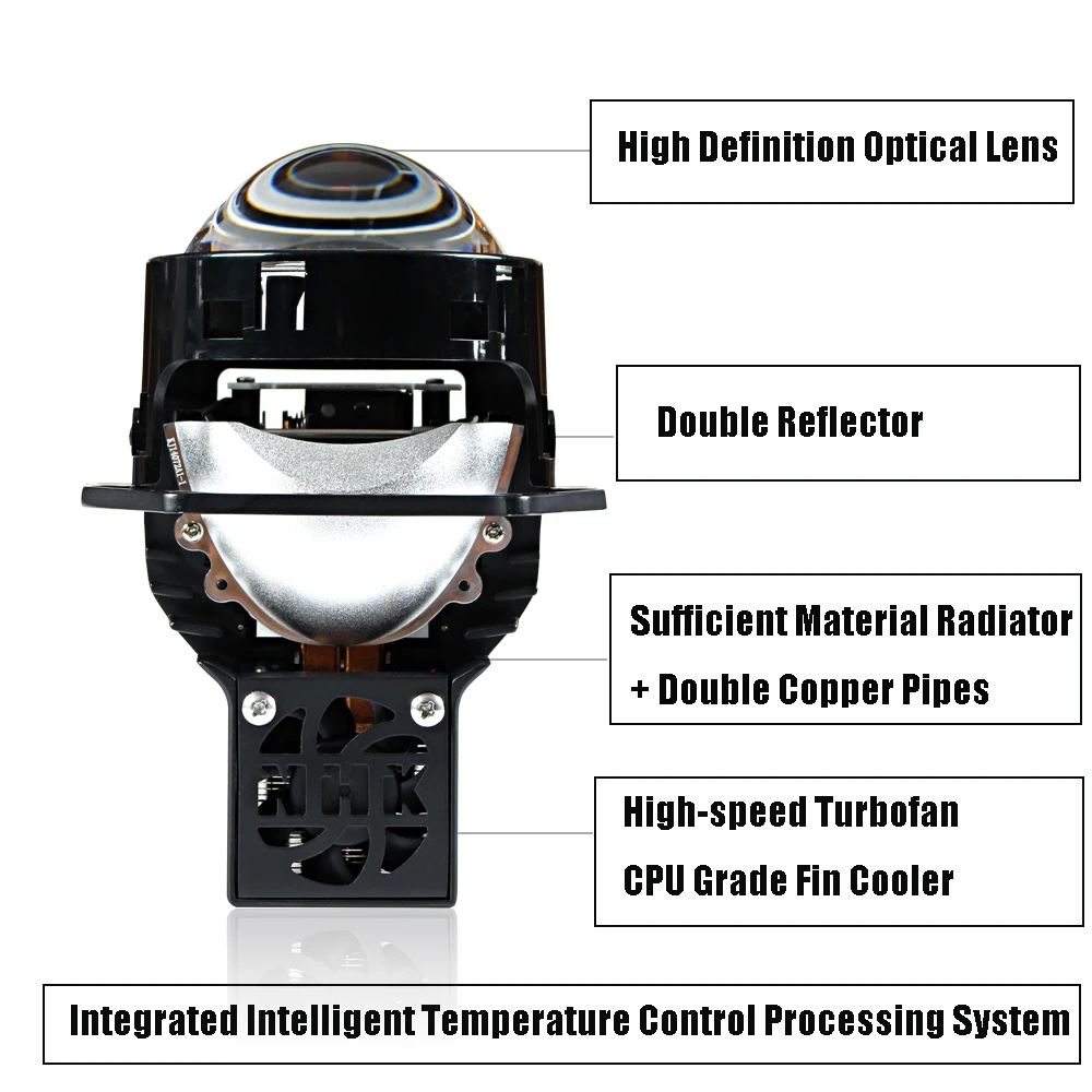 طقم تعديل تلقائي لتيانجي NHK ، عدسة عرض ثنائية الصمام ، مصباح ليد أبيض ، مصباح أمامي للسيارة ، 3 بوصة ، K ، هيلا 3R ، G5