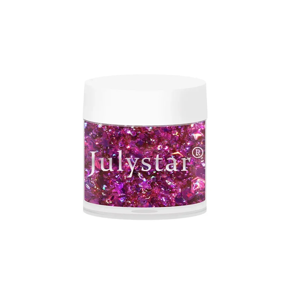 Julystar 10 Color Glitter Body Sequin Gel Waterproof Lasting Fashion Wielofunkcyjny żel do twarzy Sequin Gel Party Perform Cosmetics 10g
