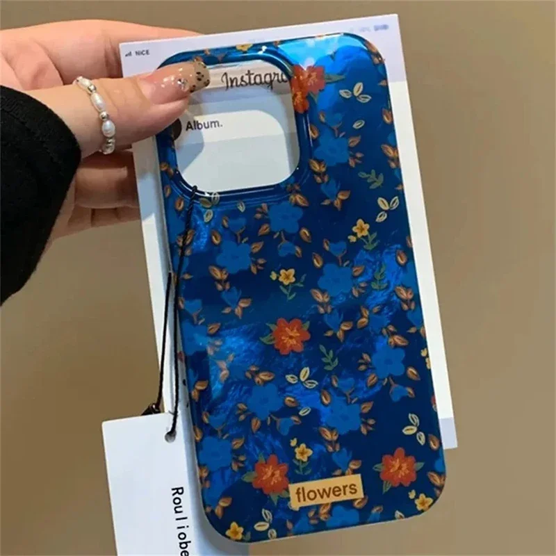 Vortex Pattern Oil Painting Small Floral Fragments Case For iPhone 16 Cases iPhone 15 Pro Max 14 13 12 11 XS X XR 7 8 Plus Cover