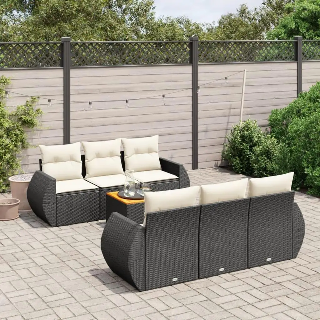 

Elegant Black and Cream Garden Sofa Set Comfortable Outdoor Furniture Modern Patio Seating Set Stylish Design for Relaxation
