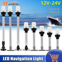 Navigation Light Boat LED Light Yacht Marine Fold Down Navigation Anchor Light 12V-24V Sailing Signal Light 360 Boat Accessories