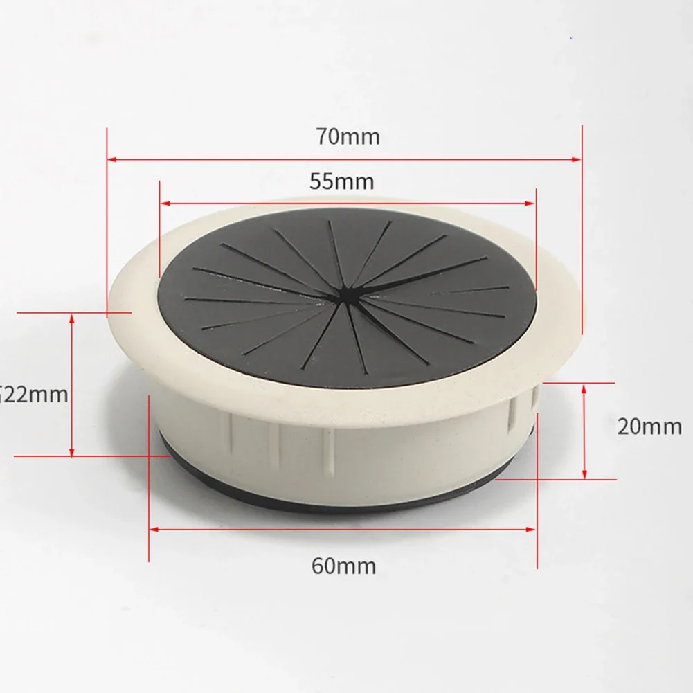 1 pz Desk Line Hole Cover 60mm plastica Round Line Box per mobili armadi Computer Desk Thread Hole Cover accessori per ufficio