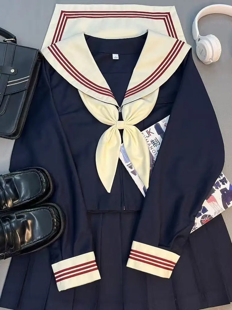 

Оригинальный Jk orm Set Basic Midipman ort Sve Indigo College Sle Faion Set Женский школьный orm ort Sve irt