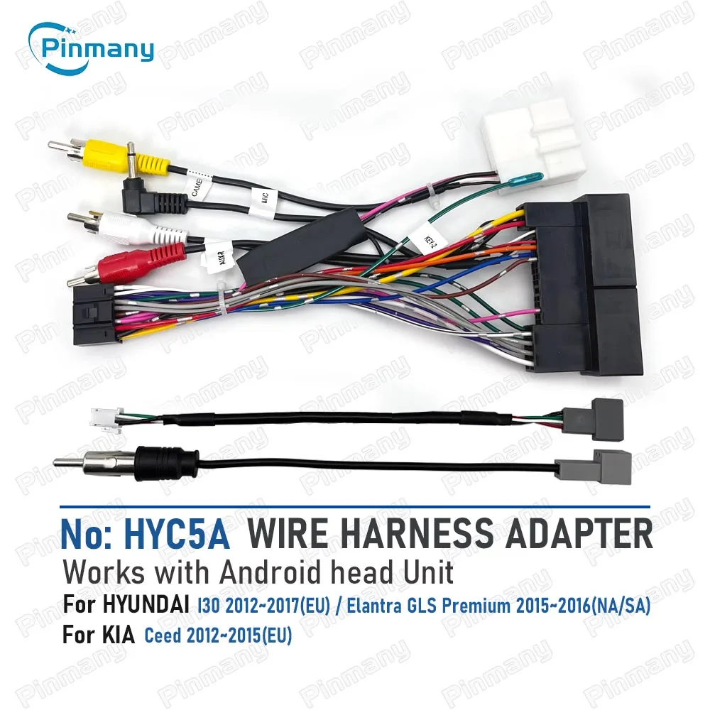 HYC5 Autoradio-Kabel Audio-Stromkabel-Adapter mit Rückfahrkamera-CVBS-Eingang für KIA Ceed, Hyundai I30 Elantra GLS – Detail 4