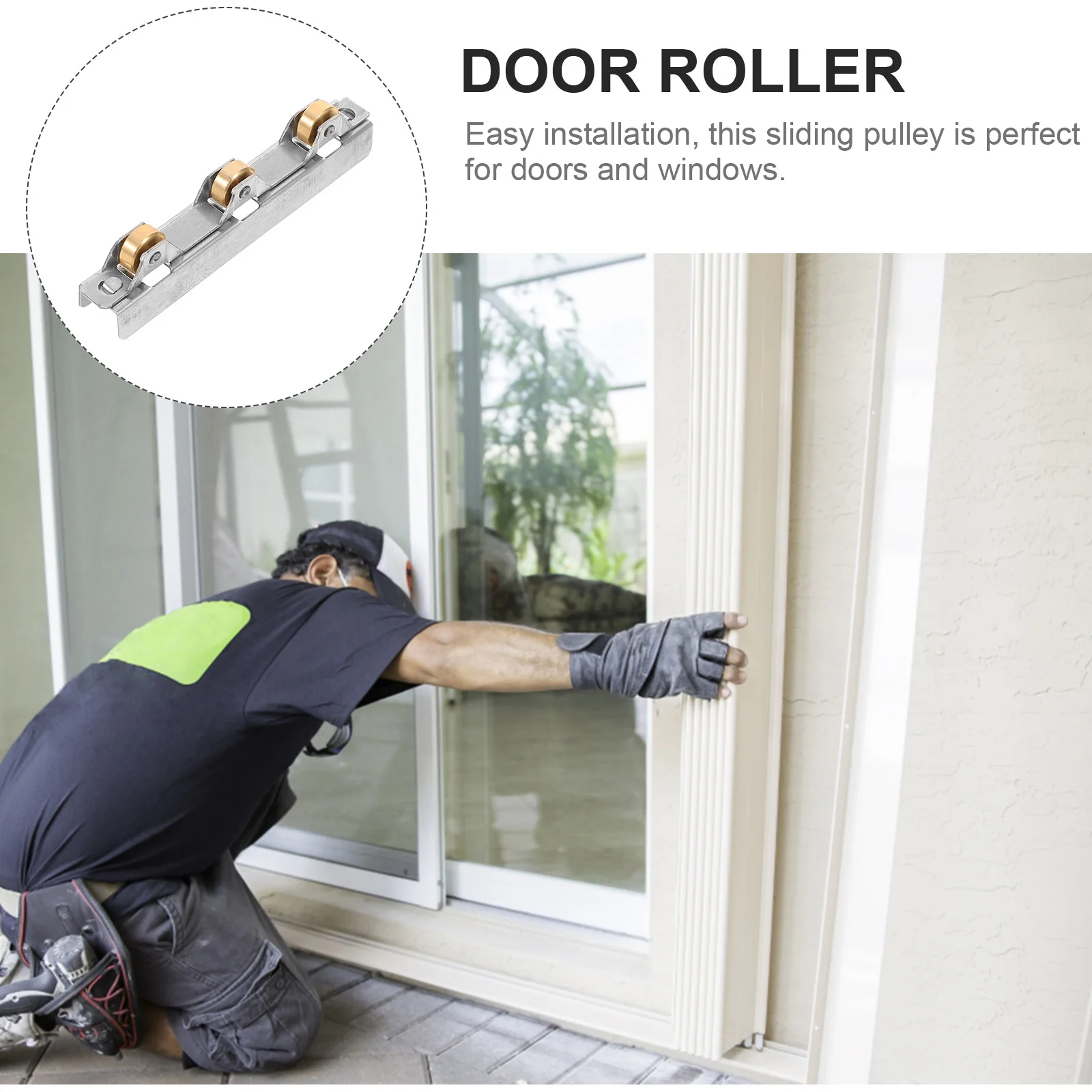 

Glass Sliding Roller Metal Bearing Wheel For Window Door Track Replacement Heavy Duty Pulley Rigid Caster Cabinet Guide