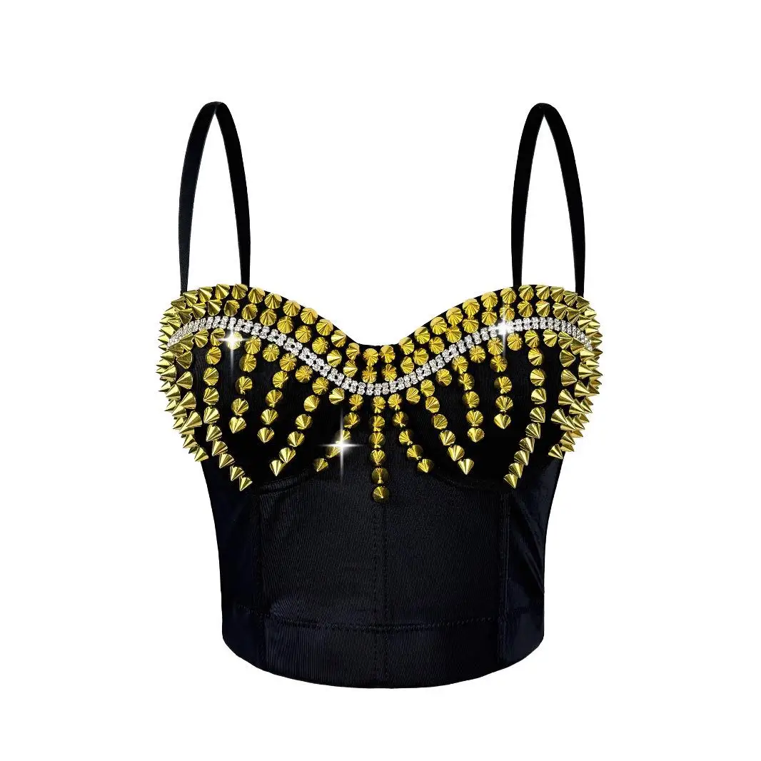 여성용 리벳 장식 섹시 조끼, 바/야외 활동복, 크로스보더, 슈퍼 오르트 슬레 이너웨어, 유럽 스타일 슬레 베스트