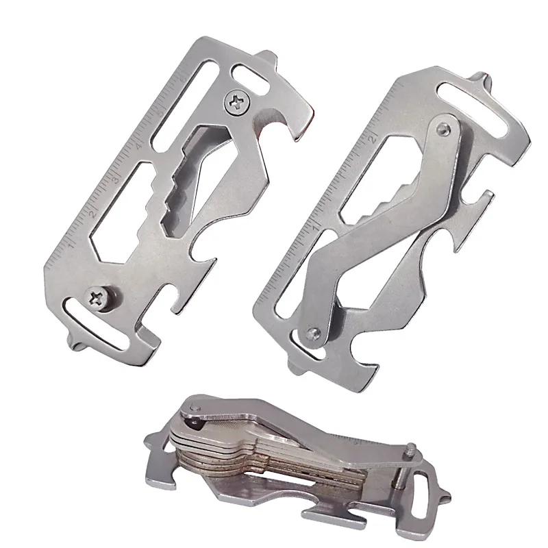 أكياس المفاتيح في الهواء الطلق أداة متعددة الوظائف بطاقة مفك مفتاح تخزين مشبك Edc المحمولة بطاقة فتاحة الزجاجات الخارجية مسدس وجع