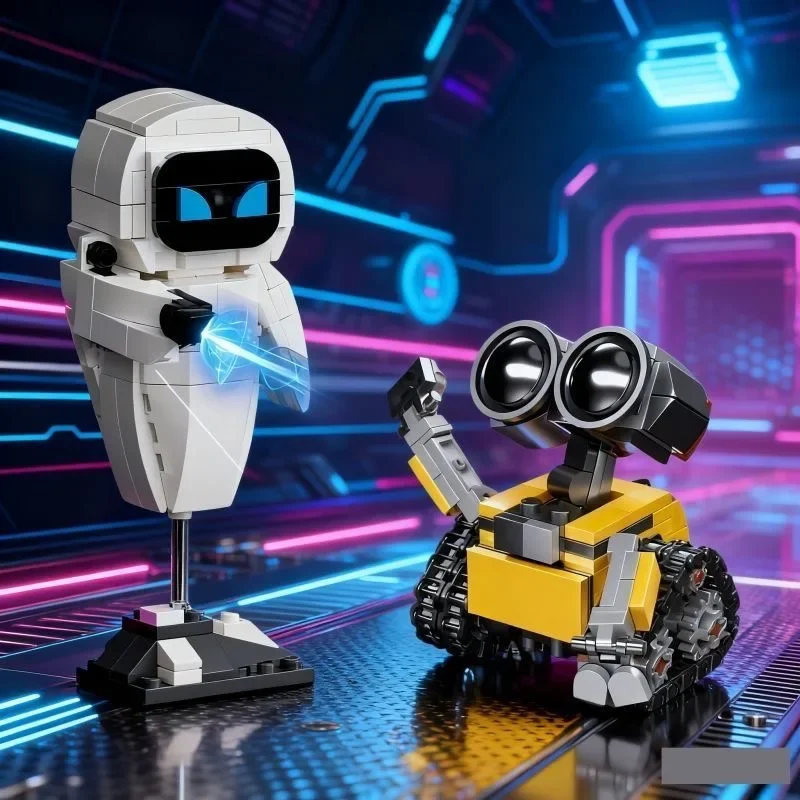 Ii Wall.E Eve Small Particle Robot Assembly Model Kit Action Figure Educational Toy Buildable Collectible No Special Effects