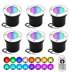 RGBW Underground Lamp LED In-ground Light with Remote Control 12V 220V Outdoor Waterproof Path Deck Garden Landscape Lighting
