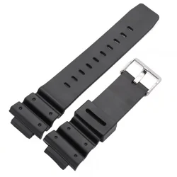 16mm Rubber Watchbands Men Black Sports Diving Silicone Watch Strap Band Metal Buckle Accessories For 9052 Series