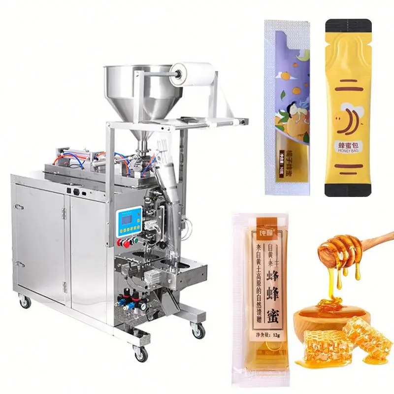 

Automatic Pneumatic Honey Stick Weighing And Filling Packing Machine Syrup Sachet Paste Liquid Packaging Machine