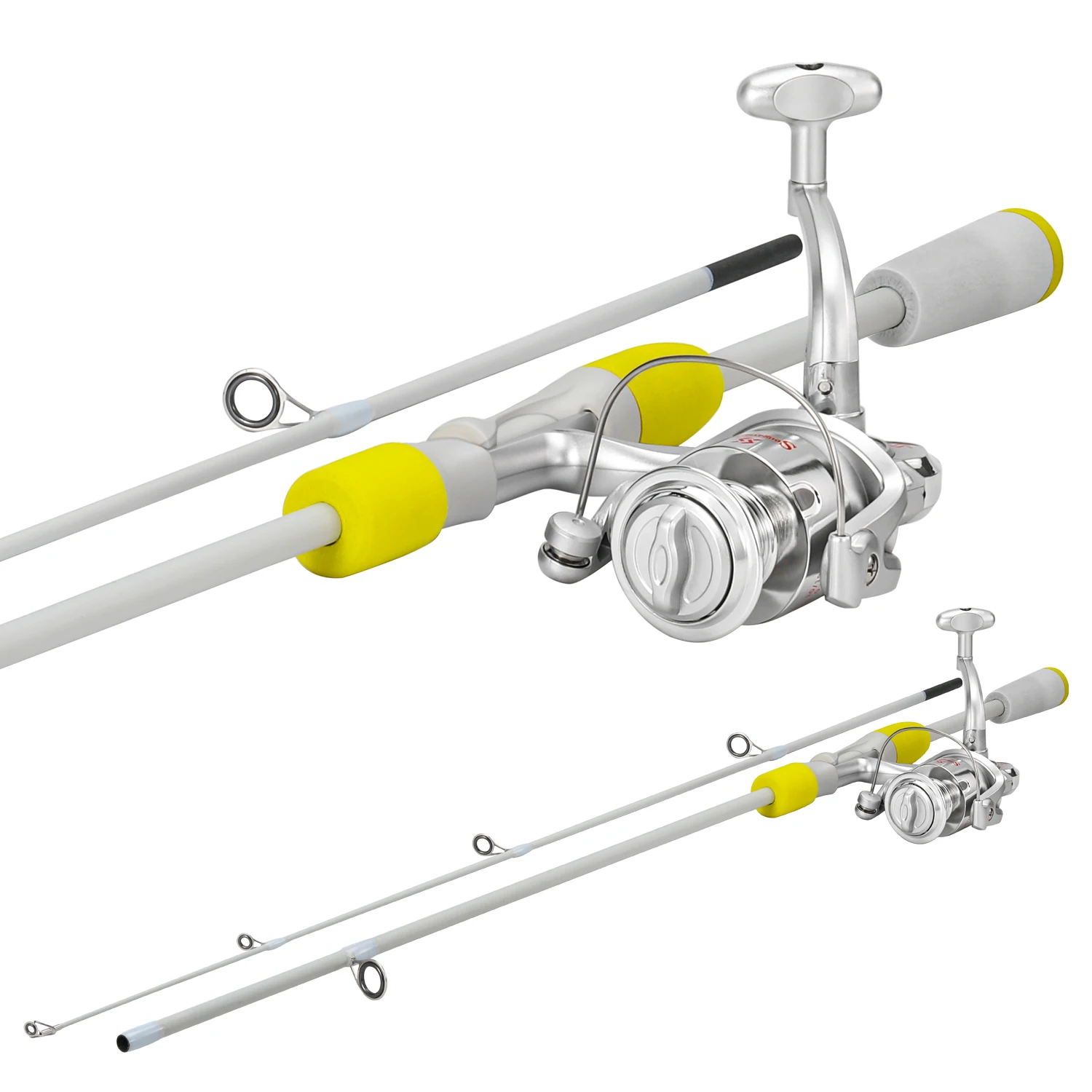 Sougayilang 2 Abschnitt Spinning Angelrute und Angelrolle Combo 1,8/2,1 m Carbon Faser Angelrute 5,2:1 Angelrolle Bass Fisch – Detail 2