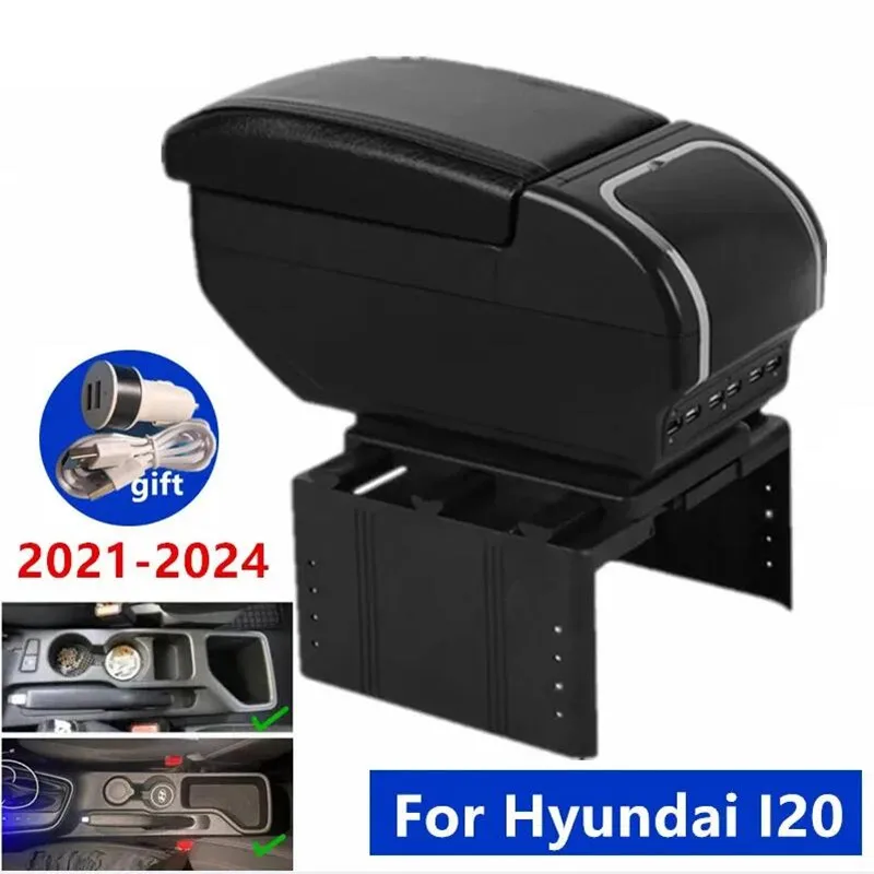 Für Hyundai I20 Armlehnenbox Für Hyundai I20 2021 2022 2023 Auto-Armlehnenbox Spezielle Nachrüst-Innenaufbewahrungsbox Auto-Zubehör