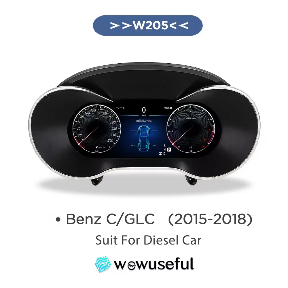 12,3'' Instrumententafel Cockpit für Benz C GLC S205 W205 V205 117X253 2015-2018 Ntg5.0 4,5 5,5 Auto Digital Dashboard Cluster