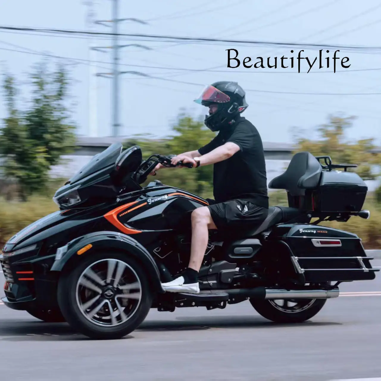 Invertiertes dreirädriges 400-Motorrad mit Rückwärtsgang, Riemenantrieb kann lizenziert werden