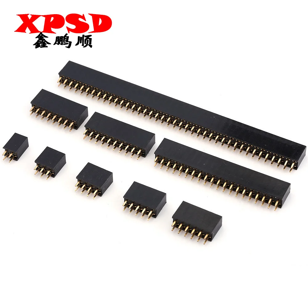 

5PCS Pitch 2.54mm 2*2/3/4/5/6/7/8/9/10/11/12/13/14/15/20/25/40p Pin Double Row Pin Female Header Socket Connector