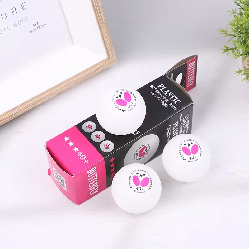 Butterfly Table Tennis Balls 40+ White, 3 Star ITTF Certified Ping Pong Balls, Poly Table Tennis Bal - 6, 9, 15, 30 Pack