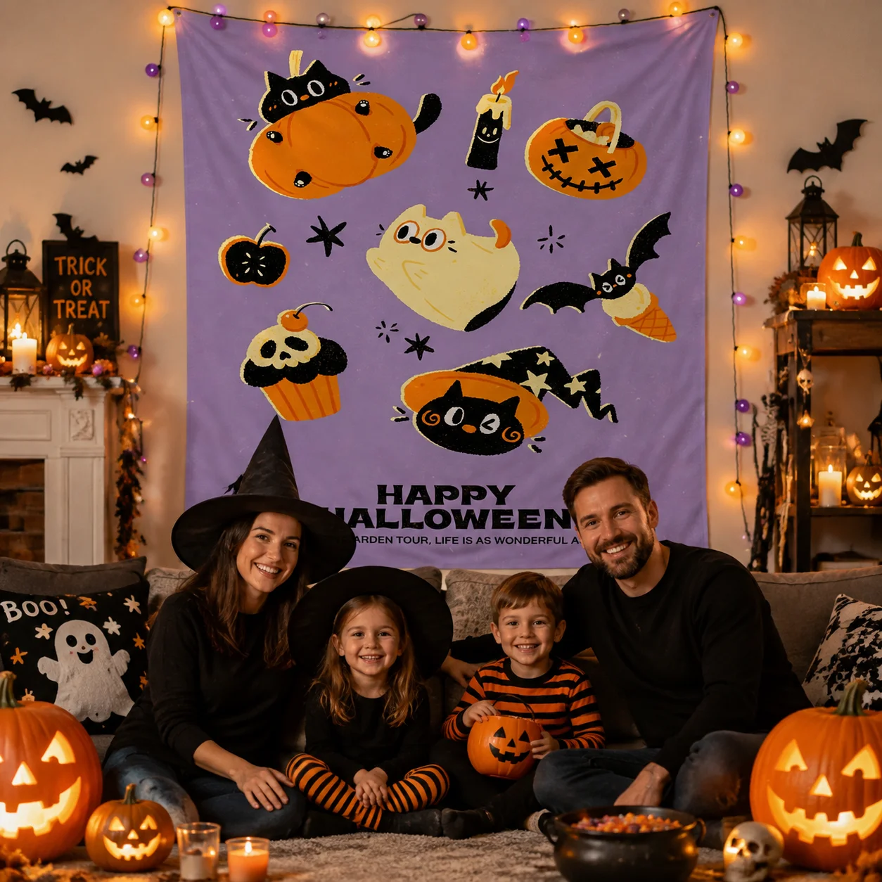 Halloween Cute Tapestry Wall Hanging Decor for Bedroom House Dorm Halloween Party Aesthetic Wall Art Great Decor For Halloween
