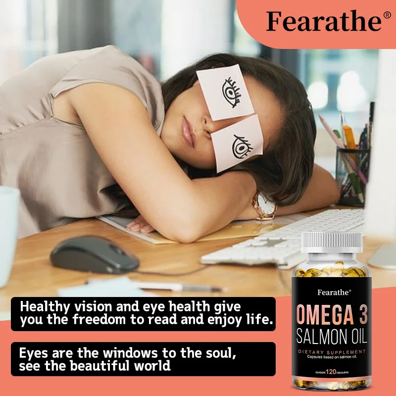 كبسولات زيت السمك أوميغا 3 - مكمل زيت السلمون النقي غني بـ EPA وDHA - يعزز صحة المفاصل والعين والجلد ودعم المناعة