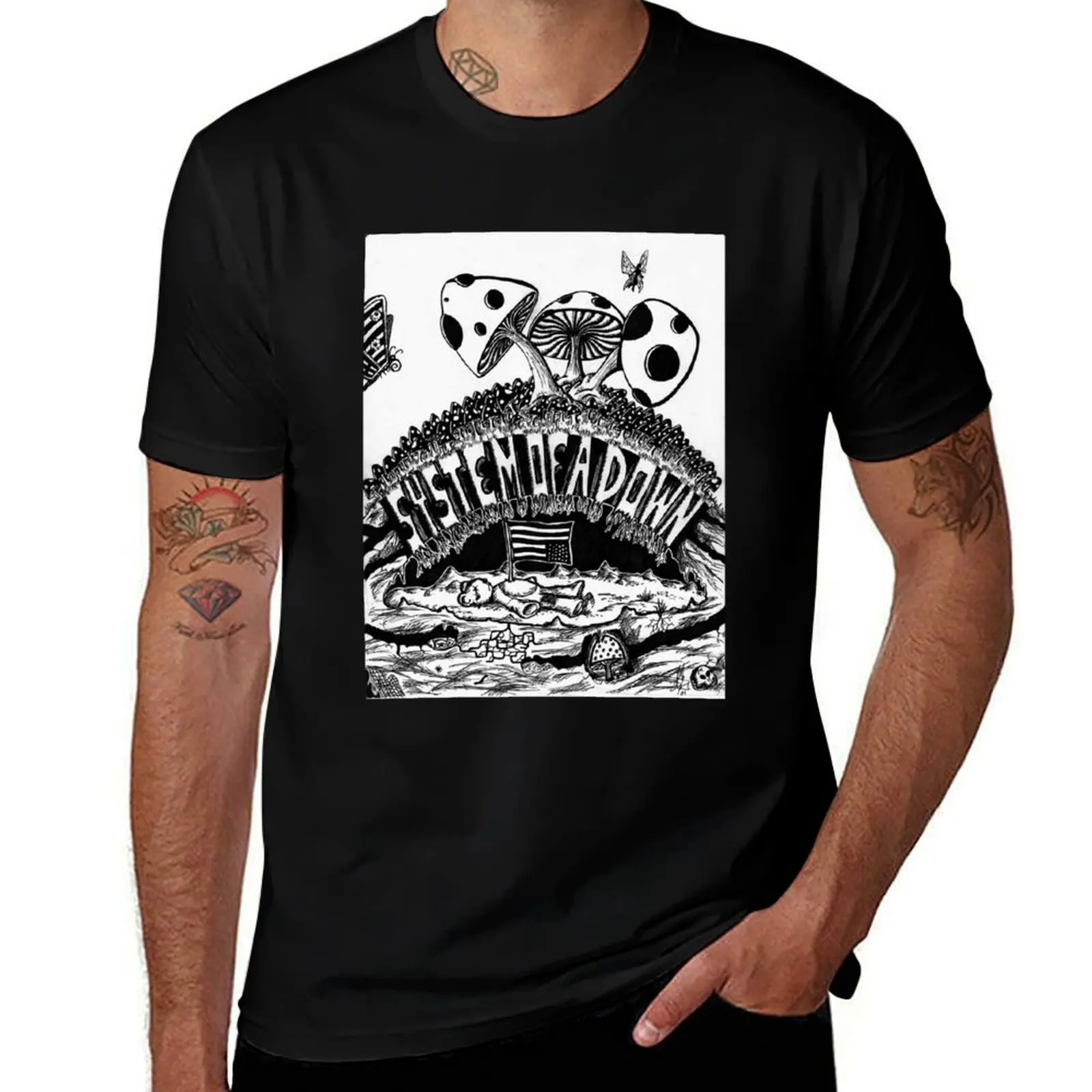 

Black And White System Of A Metal Poster T-Shirt graphic t shirts for man t shirts cotton 100% man t shirt cotton T-Shirt