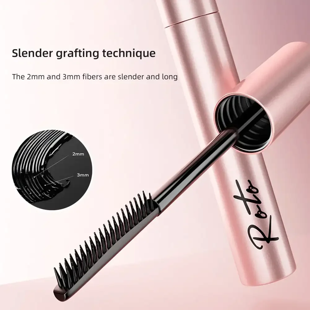 Máscara de pestañas mate de fibra de seda, maquillaje, cepillo ultrafino, alarga las pestañas, resistente al agua, de secado rápido, marrón, negro, rizador, cosmético