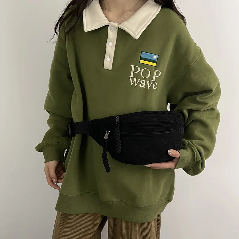 Casual Cord Gürtel Taschen für Frauen Mode Fanny Pack Weibliche Banane Taille Tasche Hüfte Geldbörse Schulter Crossbody Brust Tasche Tasche – Detail 6