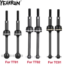 YEAHRUN 2PCS Steel CVD Drive Shaft Front Rear Universal for Tamiya TT02 TT01 TC01 1/10 RC Model Drift Car Upgrade Parts