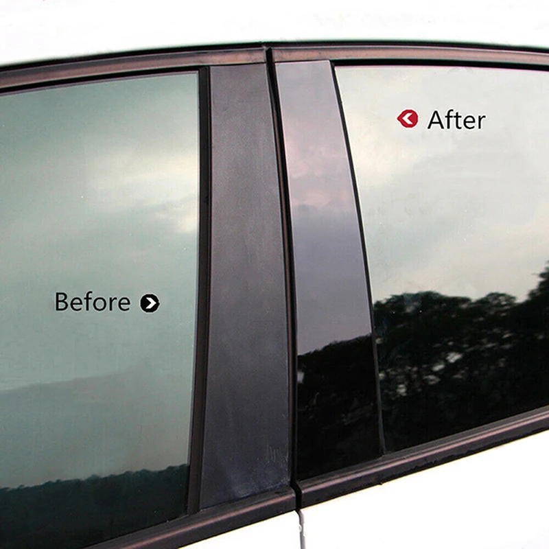 Fit For Toyota Yaris XP90 5-Door Hatchback 2006-2011 Glossy Black Door Side Pillar Posts Window Sticker Decoration Cover