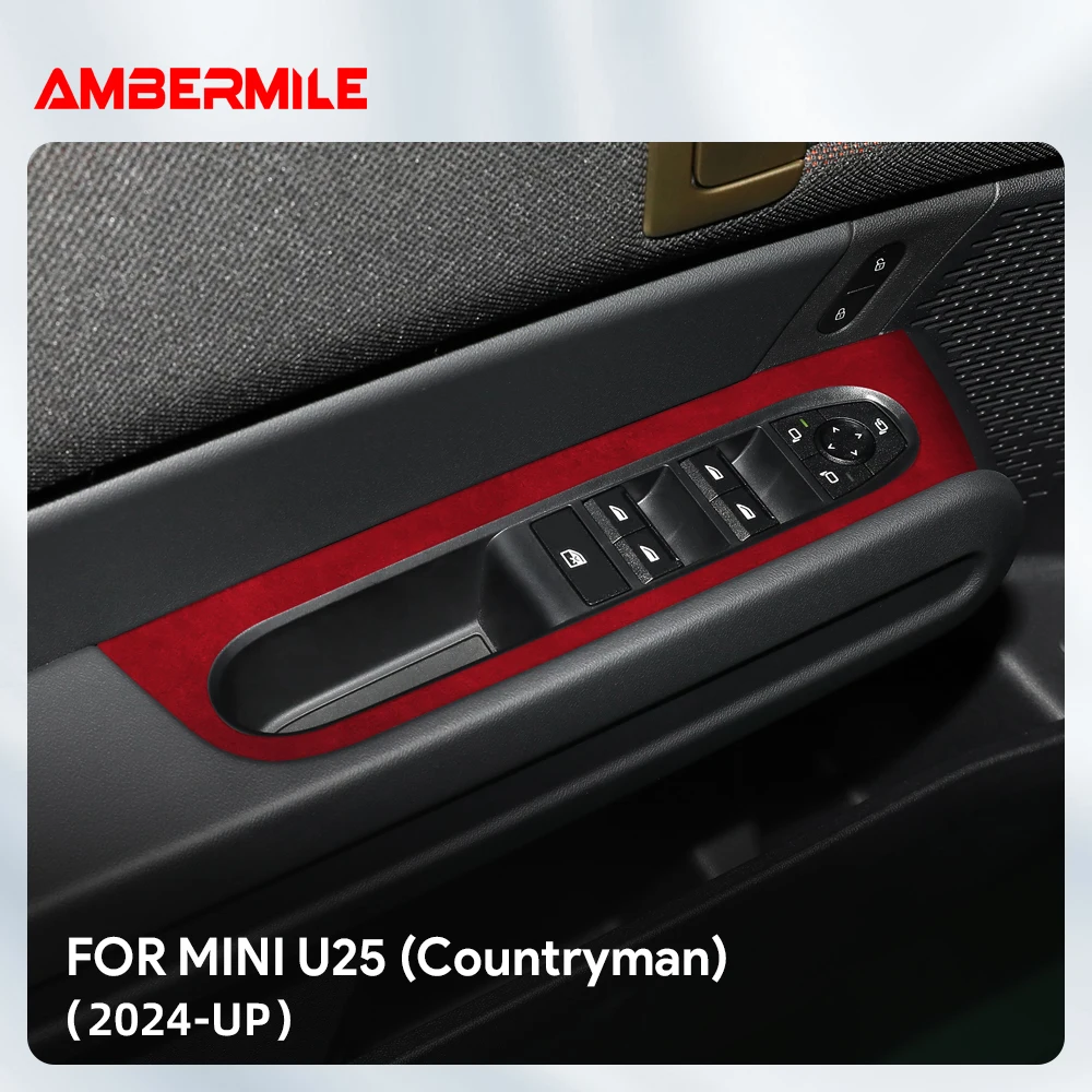 

Flannel for Mini Countryman 2024 2025 U25 Car Door Window Lift Switch Panel Frame Interior Trim Sticker LHD RHD Accessories