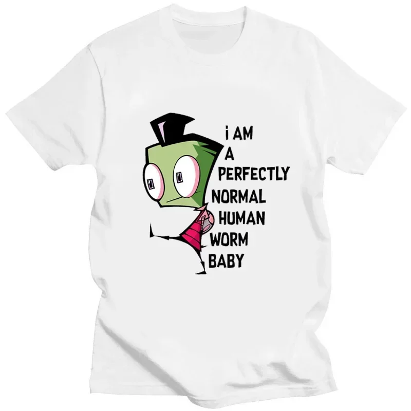 Cute Cartoon Invader Zim Invader Gir Graphic Tshirt Zim Image T Shirt Men woman Retro Tee Shirt Fashion Shirt Streetwear Tops