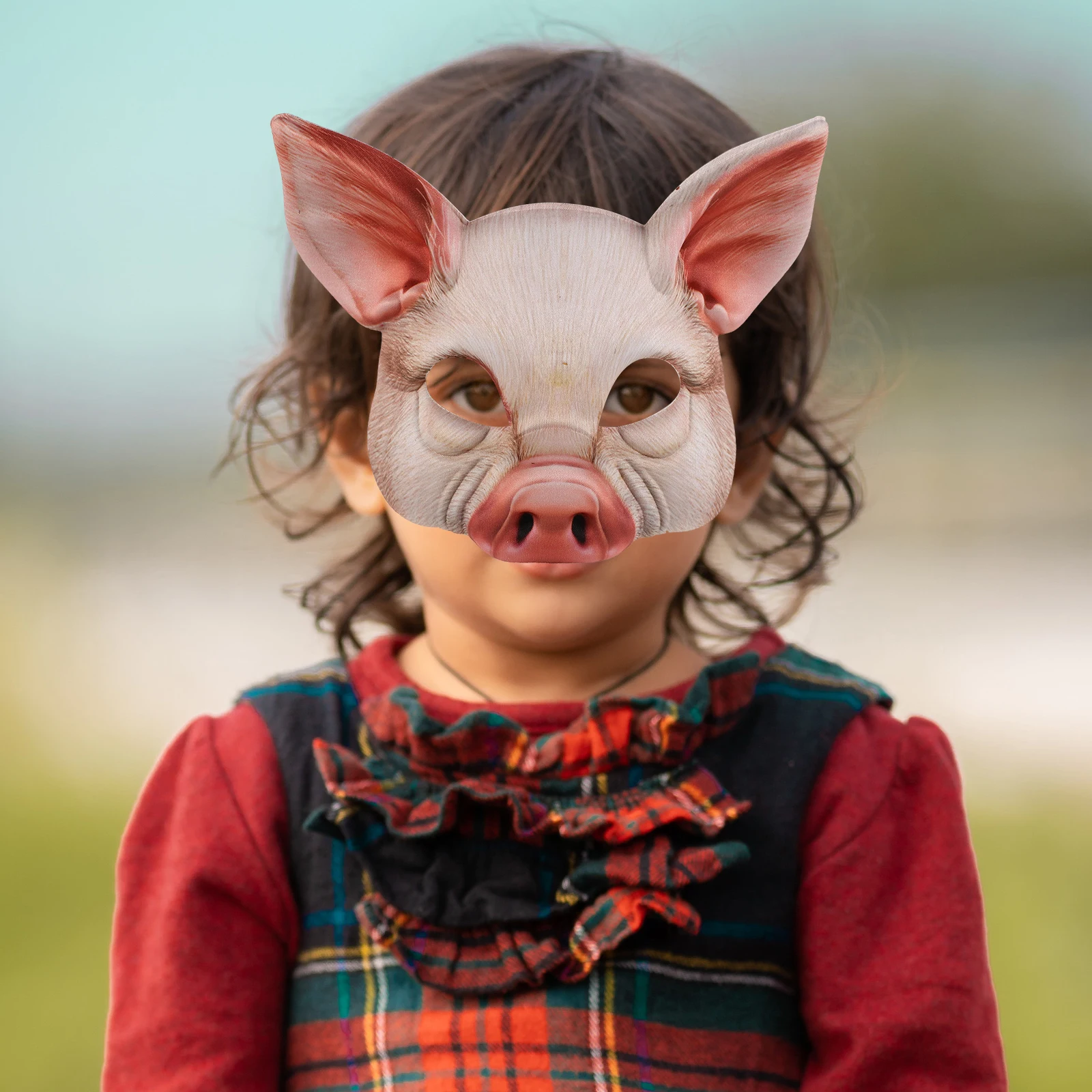 Masque de cochon rose, 2 pièces, Design Animal léger pour boules de mascarade, fête d'halloween, demi-visage, jouet, accessoires de beauté