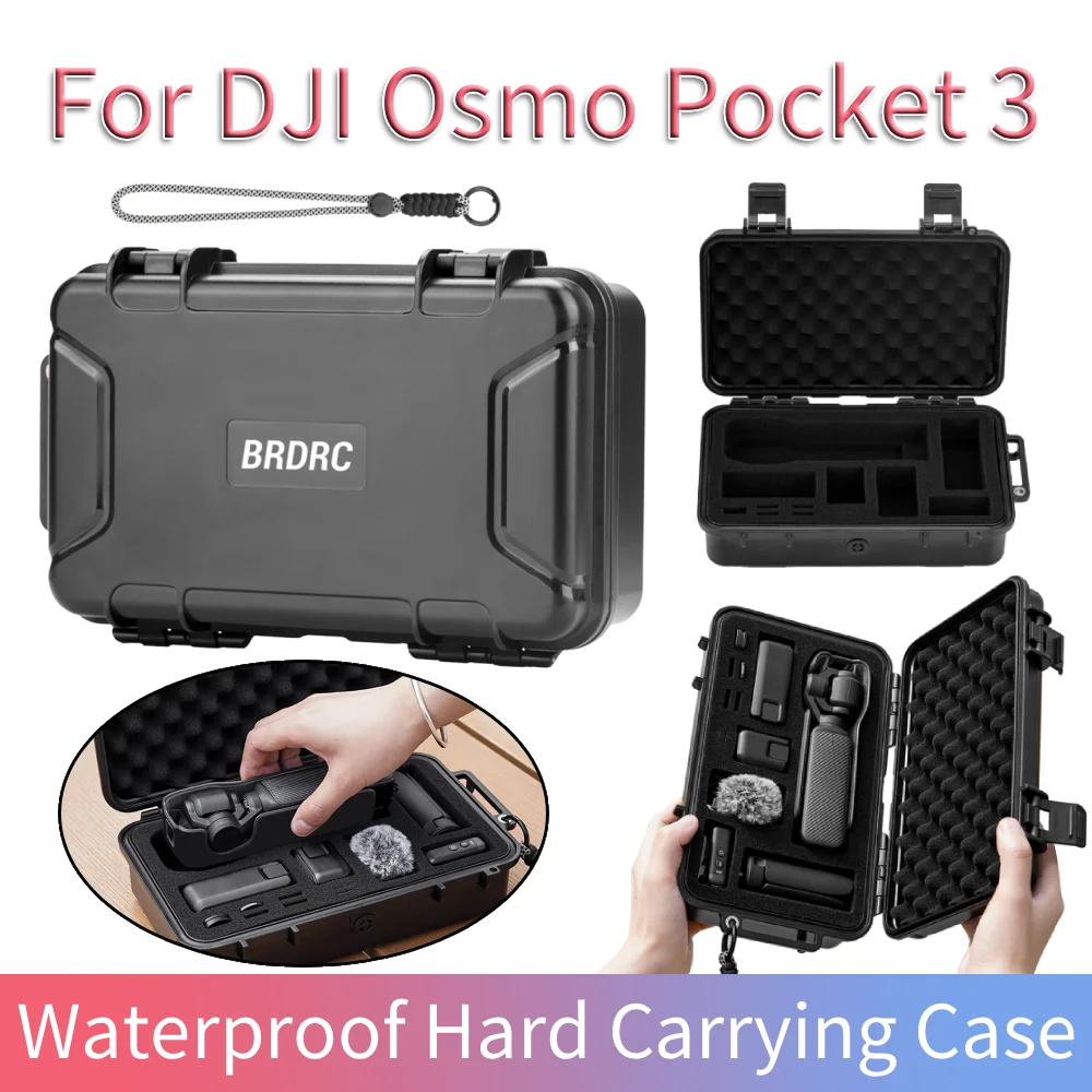 

Жесткий чехол для DJI Osmo Pocket 3, коробка для хранения, взрывозащищенный водонепроницаемый жесткий чехол, сумка для переноски, аксессуары для камеры