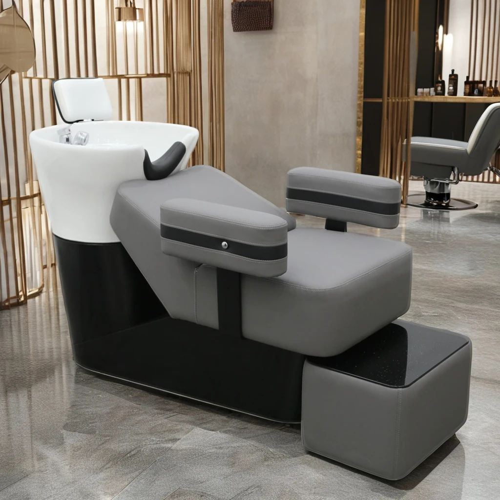 

Custom Commercial Shampoo Bowl Chairs Recumbent Position Furniture Supply Beauty Barber Shampoo Bowl Hair Wash Bed Equipment