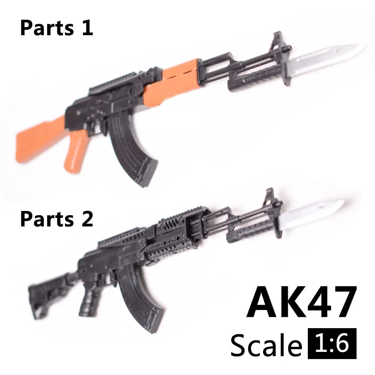 ปืนไรเฟิล AK47ขนาด1/6ของเล่นปืนพลาสติกชุดประกอบโมเดล4D ตัวต่อตัวต่ออิฐก่อสร้างอาวุธทหารสำหรับ12 "หุ่นแอ็คชั่น