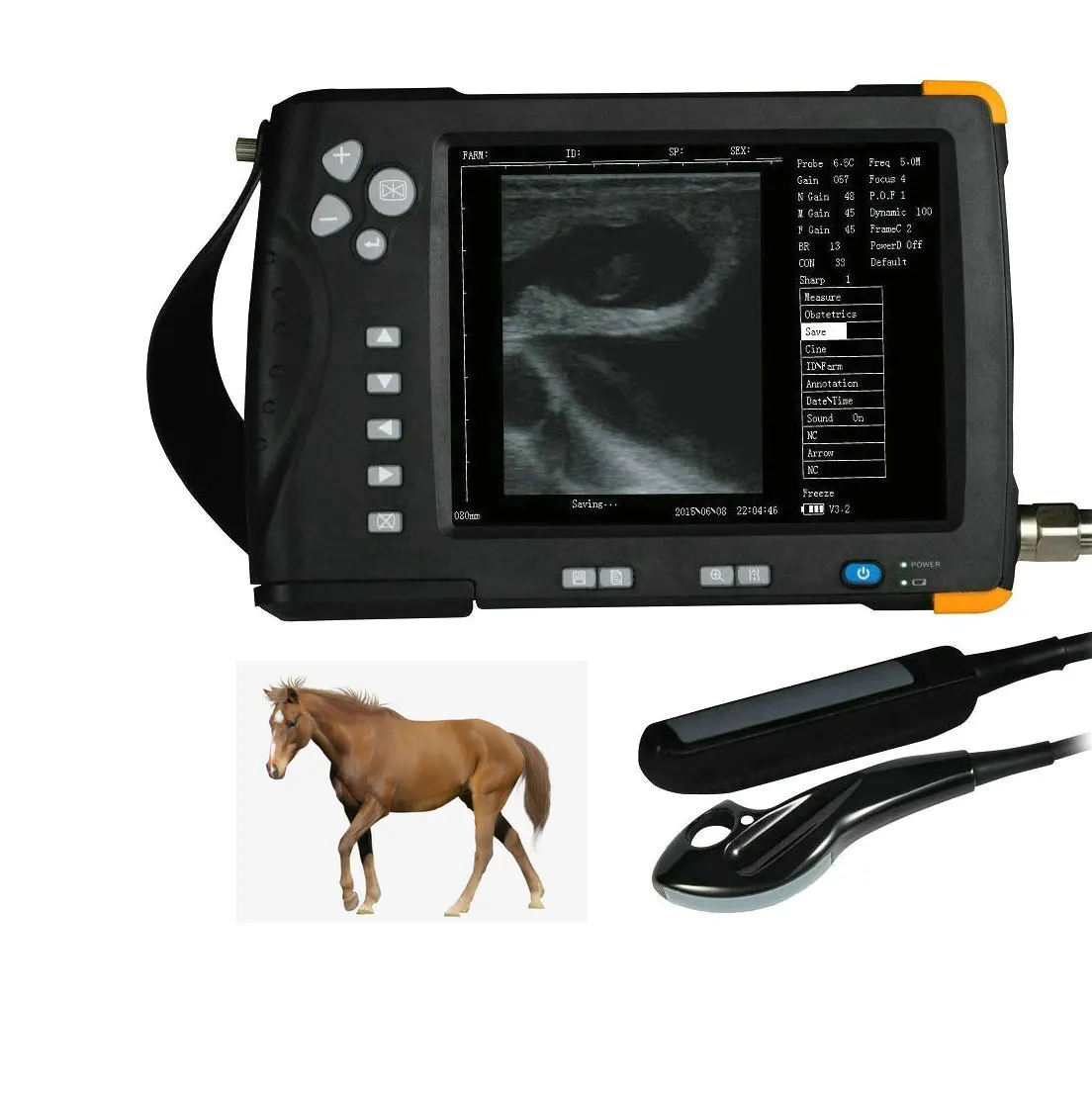 Best-selling portable 7 inch waterproof veterinary ultrasound horse cow vet ultrasound scanner