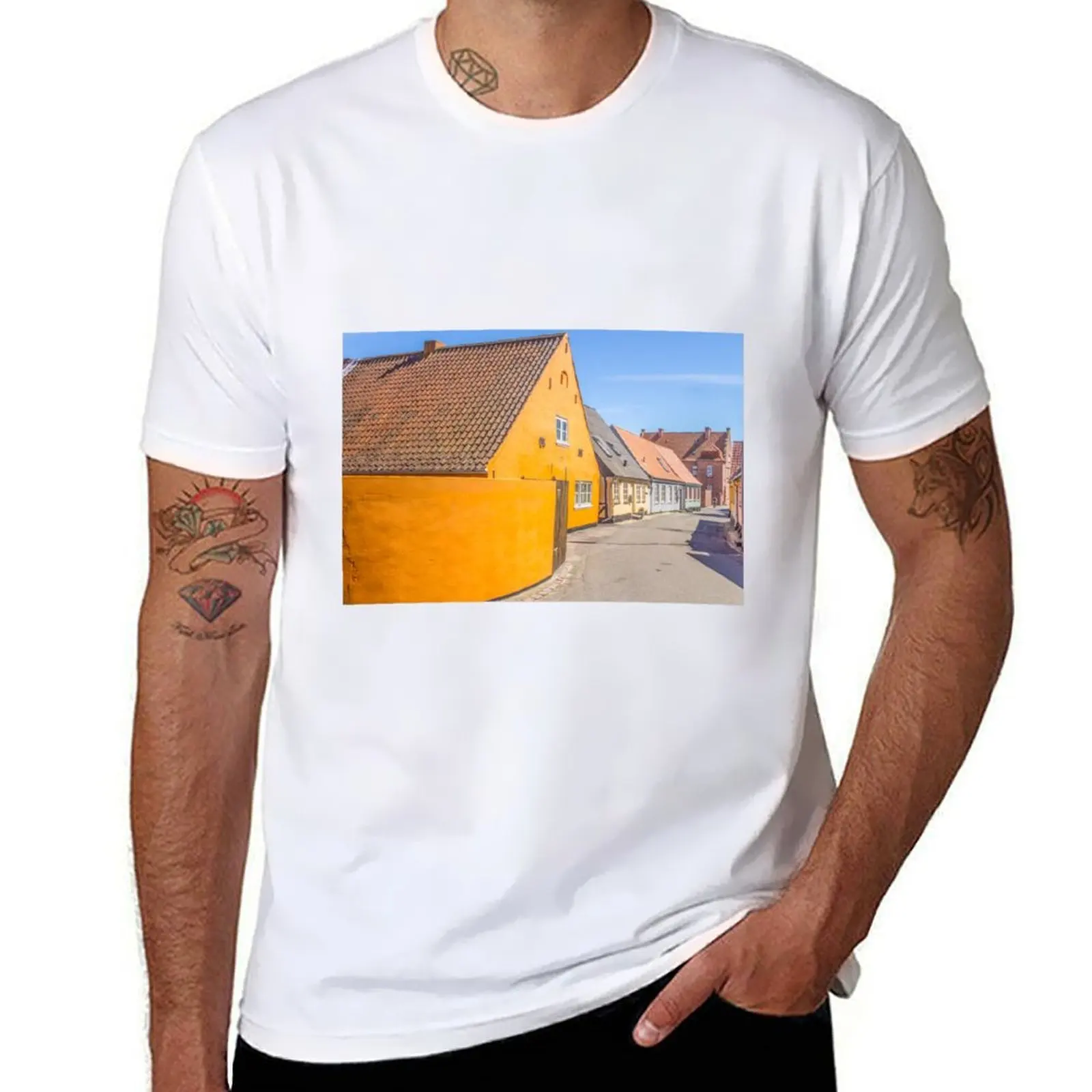 

Fairytale Town of Aero Island Marstal Denmark Historic T-Shirt t shirt custom print t shirts for man cotton T-Shirt
