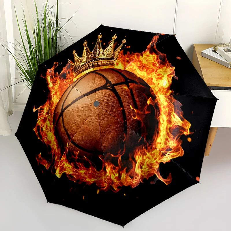 

Спортивный баскетбольный король, складной зонт, автоматически открывающийся дизайн, 8, железные ребра, пластиковая ручка, складной солнцезащитный козырек, идеальные рождественские подарки