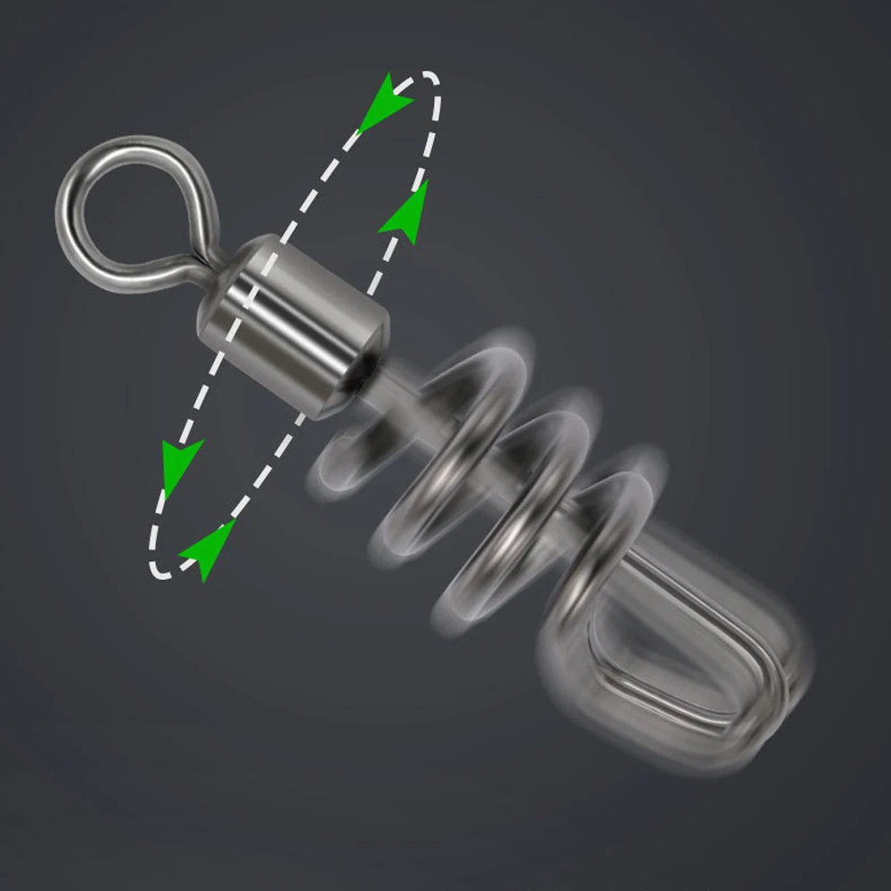 DNDYUJU 20-100X Fishing Rolling Swivel With Screwed Snap Fishing Lure Connector Stainless Steel Quick Buckle FishingAccessories image 3