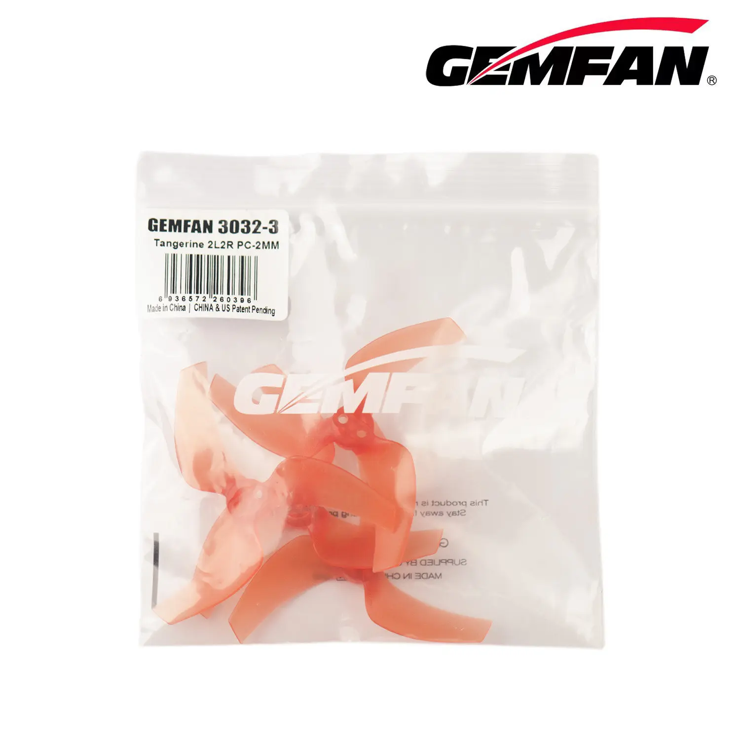GEMFAN 3032-3 Propellers, 76.2mm, 3.2in Pitch, 1.8g, 2mm Bore, Designed for DJI Avata 2 Drones
