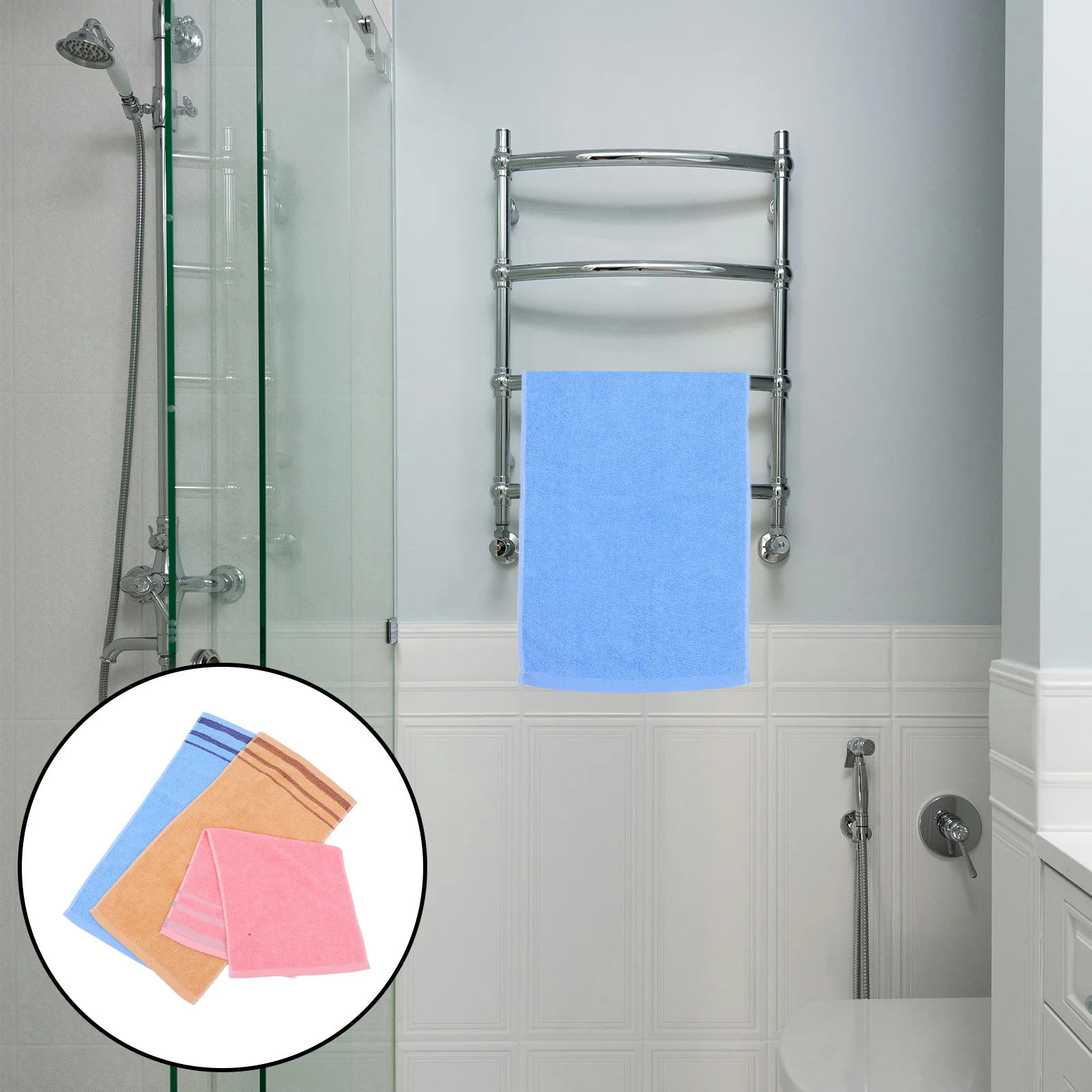 

3Pcs Cotton Jacquard Towels Soft Absorbent Skin Friendly Face Hand Towels Bathroom Kitchen Gym Face Washcloths