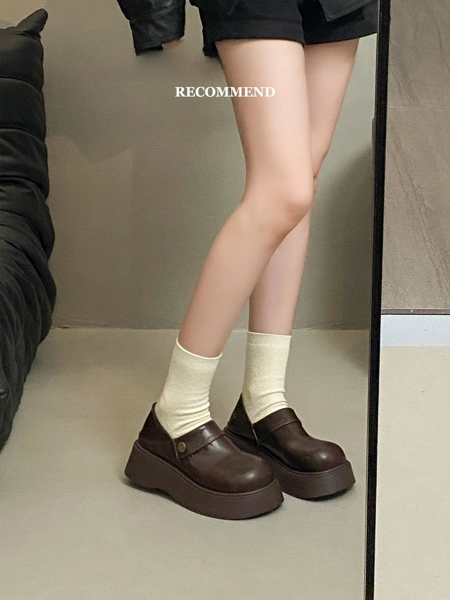 

Женские туфли на плоской подошве Briti на платформе Thi Bot без шнуровки Mary Janes Faion Single oes с металлическим декором, повседневная резиновая подошва