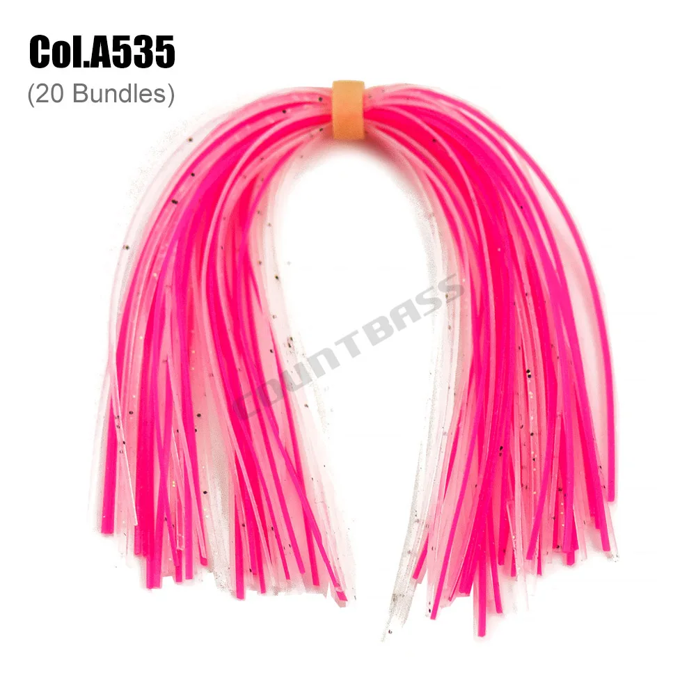 COUNTBASS 20 Bündel 50 Stränge Silikonröcke Angelzubehör, DIY Spinnerbatis Buzzbaits Gummi-Jig-Köder Tintenfischgummi – Detail 38